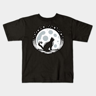 Cat and Moon Kids T-Shirt